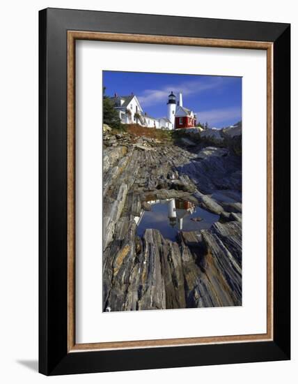 Lighthouse Reflection Pemaquid Point Maine-George Oze-Framed Photographic Print