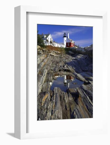 Lighthouse Reflection Pemaquid Point Maine-George Oze-Framed Photographic Print