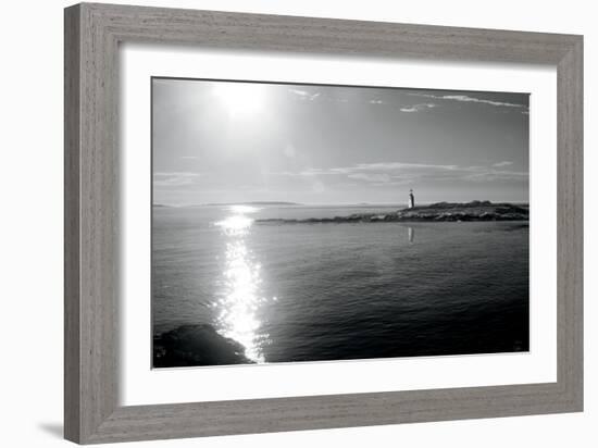 Lighthouse Sound Black and White-Sue Schlabach-Framed Art Print