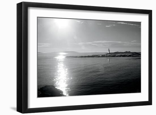 Lighthouse Sound Black and White-Sue Schlabach-Framed Art Print