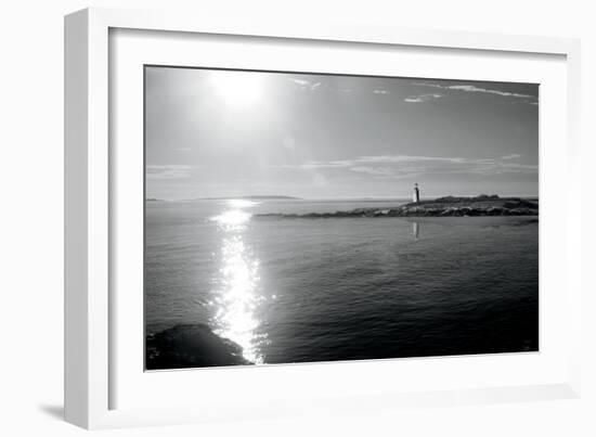 Lighthouse Sound Black and White-Sue Schlabach-Framed Art Print