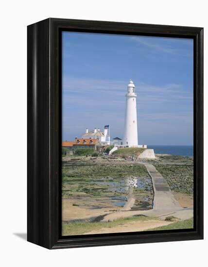 Lighthouse, St. Mary's Island, Whitley Bay, Northumbria (Northumberland), England-Michael Busselle-Framed Premier Image Canvas