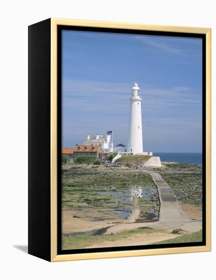Lighthouse, St. Mary's Island, Whitley Bay, Northumbria (Northumberland), England-Michael Busselle-Framed Premier Image Canvas