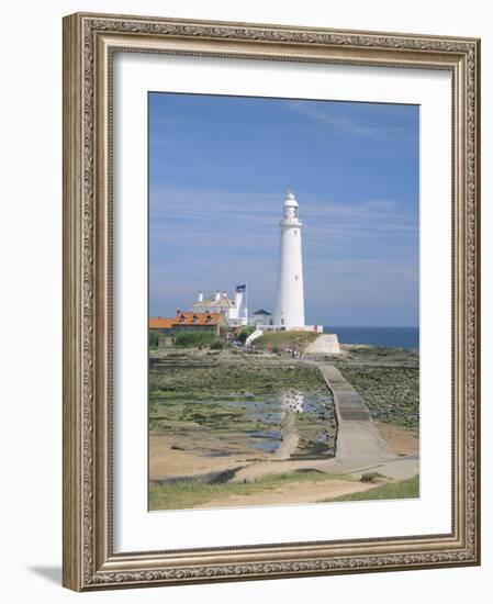 Lighthouse, St. Mary's Island, Whitley Bay, Northumbria (Northumberland), England-Michael Busselle-Framed Photographic Print