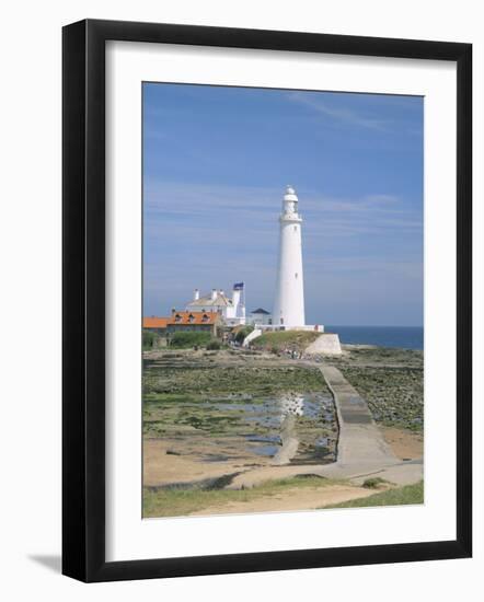 Lighthouse, St. Mary's Island, Whitley Bay, Northumbria (Northumberland), England-Michael Busselle-Framed Photographic Print