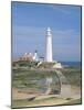 Lighthouse, St. Mary's Island, Whitley Bay, Northumbria (Northumberland), England-Michael Busselle-Mounted Photographic Print