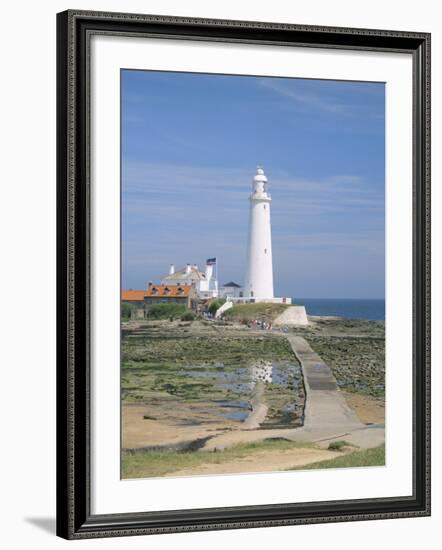 Lighthouse, St. Mary's Island, Whitley Bay, Northumbria (Northumberland), England-Michael Busselle-Framed Photographic Print