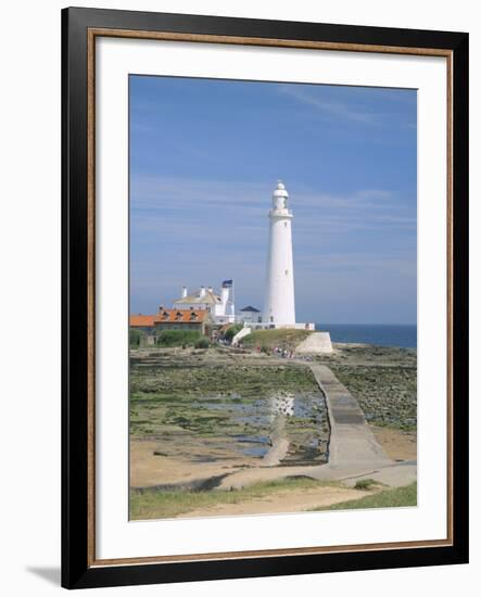 Lighthouse, St. Mary's Island, Whitley Bay, Northumbria (Northumberland), England-Michael Busselle-Framed Photographic Print