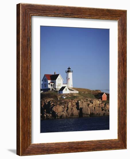 Lighthouse, York, Maine, USA-Walter Bibikow-Framed Photographic Print