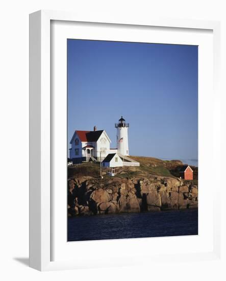 Lighthouse, York, Maine, USA-Walter Bibikow-Framed Photographic Print