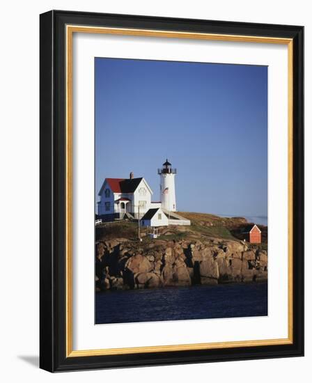 Lighthouse, York, Maine, USA-Walter Bibikow-Framed Photographic Print