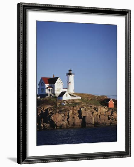 Lighthouse, York, Maine, USA-Walter Bibikow-Framed Photographic Print