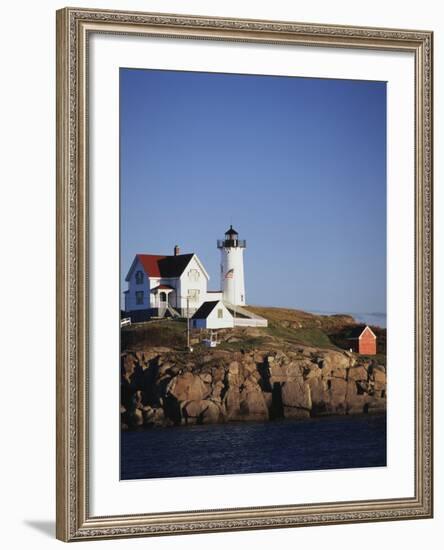 Lighthouse, York, Maine, USA-Walter Bibikow-Framed Photographic Print