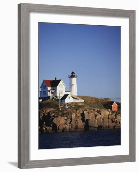 Lighthouse, York, Maine, USA-Walter Bibikow-Framed Photographic Print