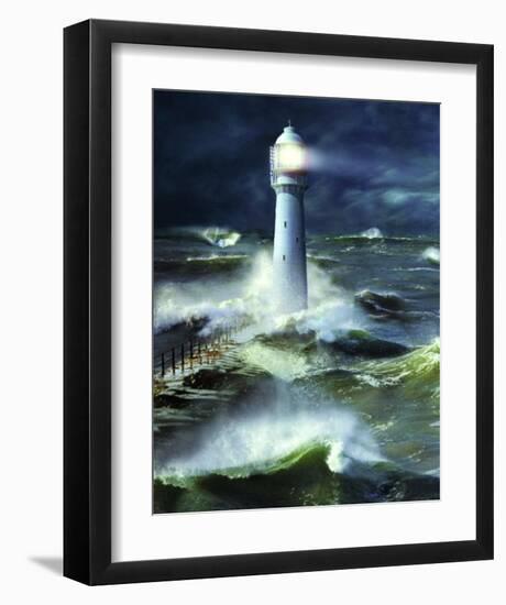 Lighthouse-Steve Bloom-Framed Art Print