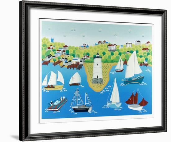 Lighthouse-Gisela Fabian-Framed Serigraph