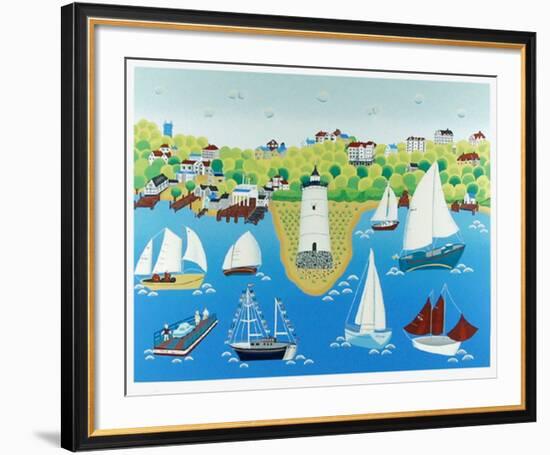 Lighthouse-Gisela Fabian-Framed Serigraph