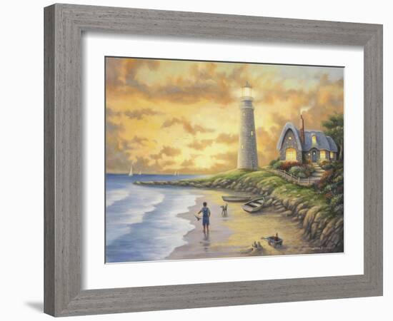 Lighthouse-John Zaccheo-Framed Giclee Print