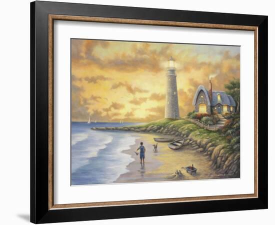 Lighthouse-John Zaccheo-Framed Giclee Print