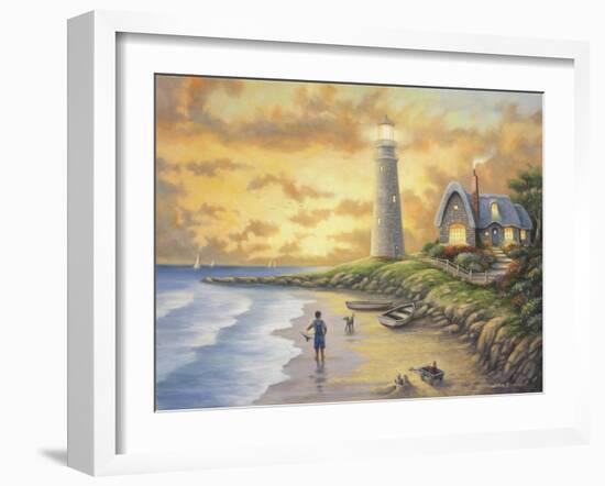 Lighthouse-John Zaccheo-Framed Giclee Print