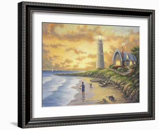 Lighthouse-John Zaccheo-Framed Giclee Print