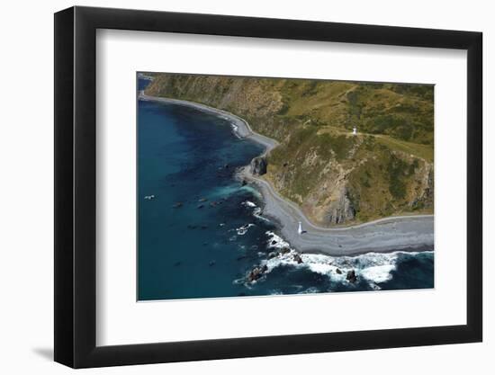 Lighthouses at Pencarrow Head, Wellington, New Zealand-David Wall-Framed Photographic Print