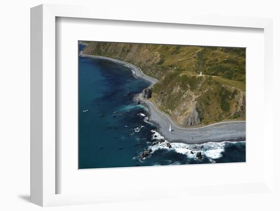 Lighthouses at Pencarrow Head, Wellington, New Zealand-David Wall-Framed Photographic Print