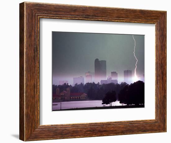 Lighting Strikes in Downtown Denver-null-Framed Photographic Print