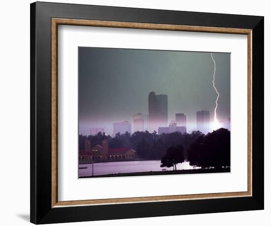 Lighting Strikes in Downtown Denver-null-Framed Photographic Print