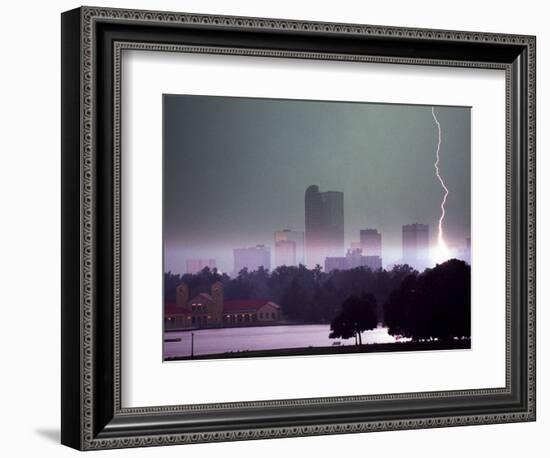 Lighting Strikes in Downtown Denver-null-Framed Photographic Print