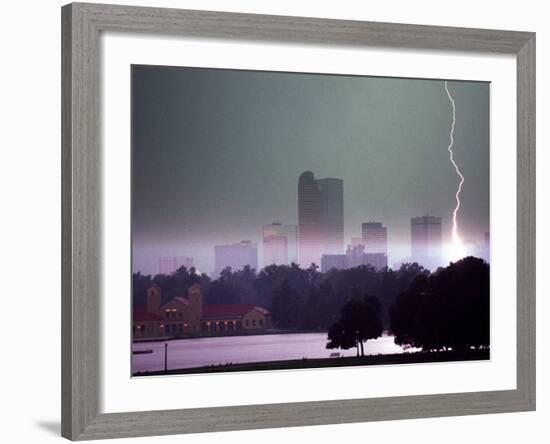 Lighting Strikes in Downtown Denver-null-Framed Photographic Print