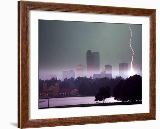 Lighting Strikes in Downtown Denver-null-Framed Photographic Print