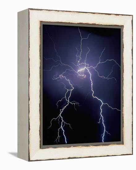 Lightning at Night-Jim Zuckerman-Framed Premier Image Canvas