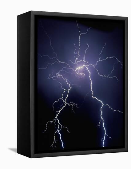 Lightning at Night-Jim Zuckerman-Framed Premier Image Canvas