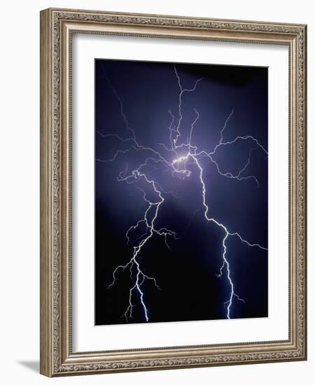 Lightning at Night-Jim Zuckerman-Framed Photographic Print