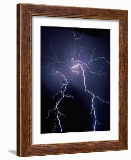 Lightning at Night-Jim Zuckerman-Framed Photographic Print