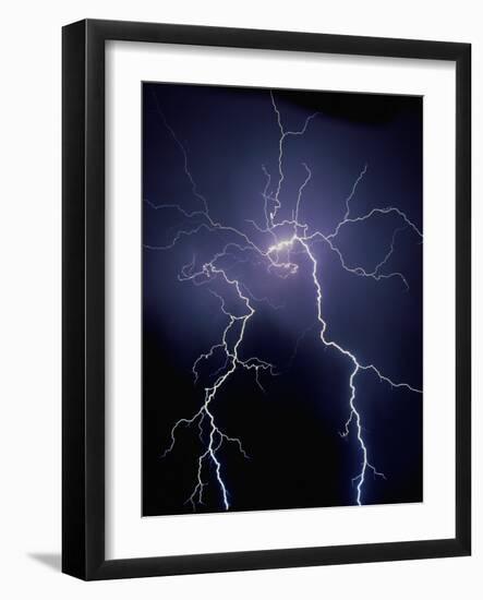 Lightning at Night-Jim Zuckerman-Framed Photographic Print