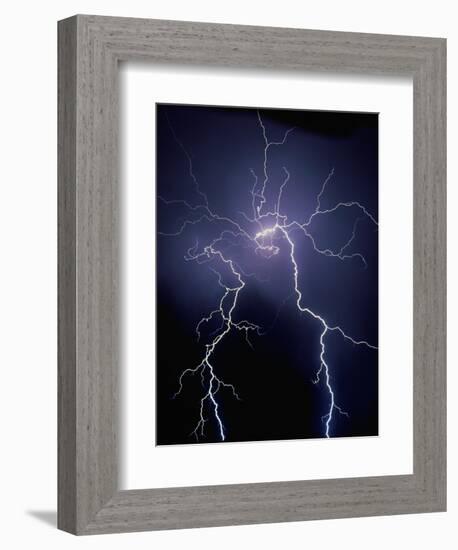 Lightning at Night-Jim Zuckerman-Framed Photographic Print