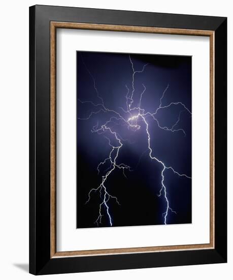 Lightning at Night-Jim Zuckerman-Framed Photographic Print