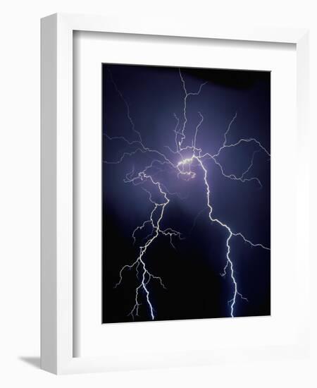 Lightning at Night-Jim Zuckerman-Framed Photographic Print