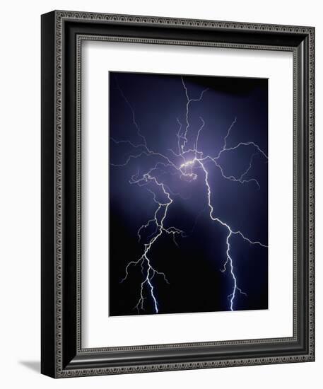 Lightning at Night-Jim Zuckerman-Framed Photographic Print