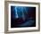 Lightning During a Storm over Snowy Mountains-null-Framed Photo