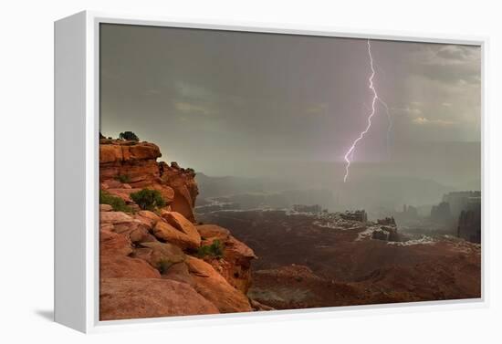 Lightning. Grand View. Canyonlands National Park. Utah, USA.-Tom Norring-Framed Premier Image Canvas