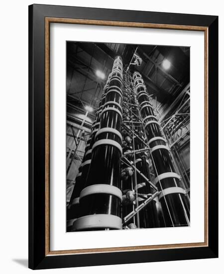 Lightning Maker is This 44 Foot High Generator, Creating Artificial Lightning-Andreas Feininger-Framed Photographic Print