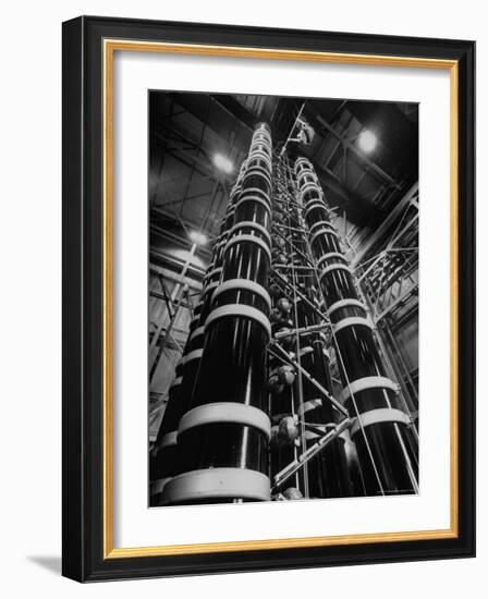 Lightning Maker is This 44 Foot High Generator, Creating Artificial Lightning-Andreas Feininger-Framed Photographic Print