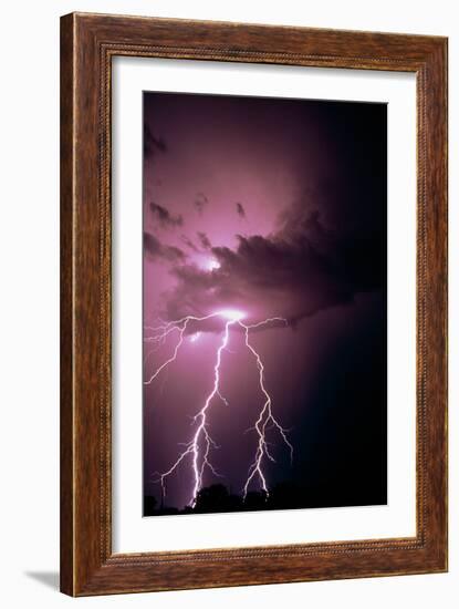 Lightning Near Tucson, Arizona.-Keith Kent-Framed Photographic Print