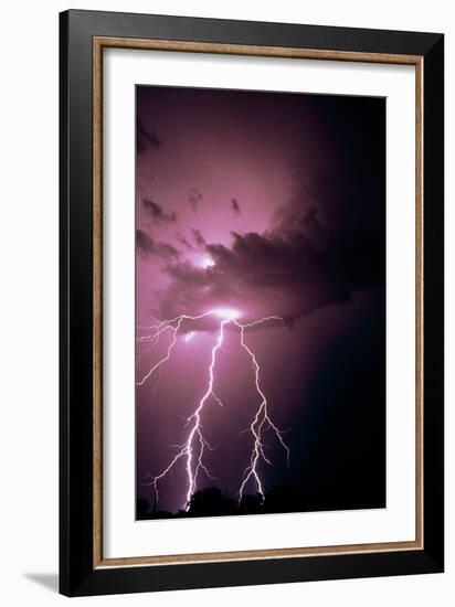 Lightning Near Tucson, Arizona.-Keith Kent-Framed Photographic Print