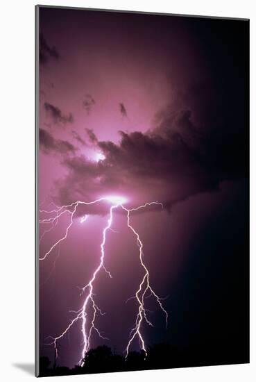 Lightning Near Tucson, Arizona.-Keith Kent-Mounted Photographic Print