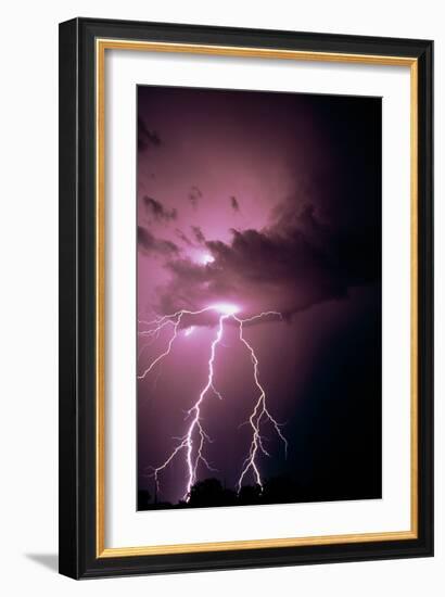 Lightning Near Tucson, Arizona.-Keith Kent-Framed Photographic Print