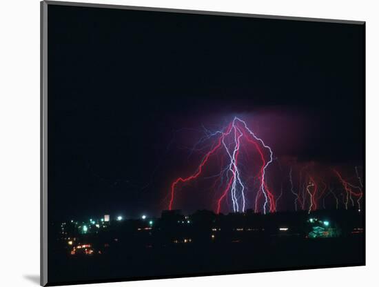 Lightning Over Boulder, CO-Chris Rogers-Mounted Photographic Print